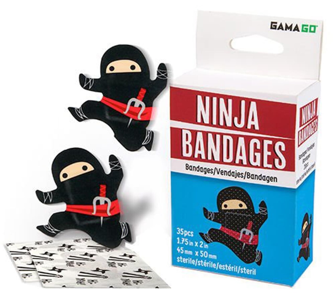 Ninja Bandages | Set of 18 Individually Wrapped Self Adhesive Bandages